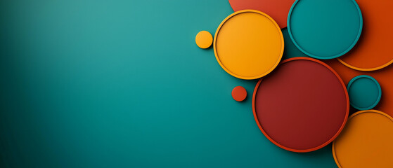 Retro Geometric Pattern in Muted Orange, Brown, and Teal
