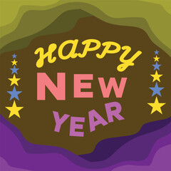 happy new year greeting card template