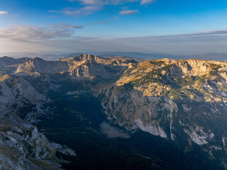 Aerial View of Maglić Mountain, the Highest Peak in Bosnia