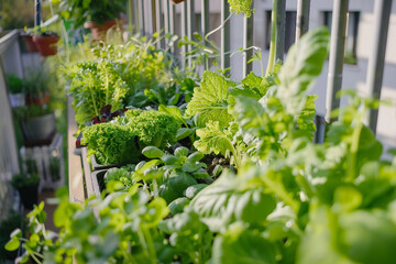 Generative AI Image of Vibrant Flowers and Green Plants Growing in a Wooden Greenhouse Plante