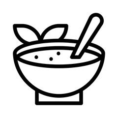 soup bowl line icon
