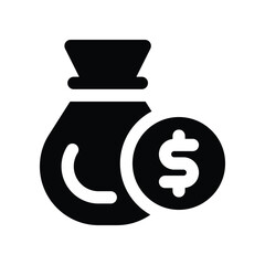 money bag icon. vector glyph icon for your website, mobile, presentation, and logo design.