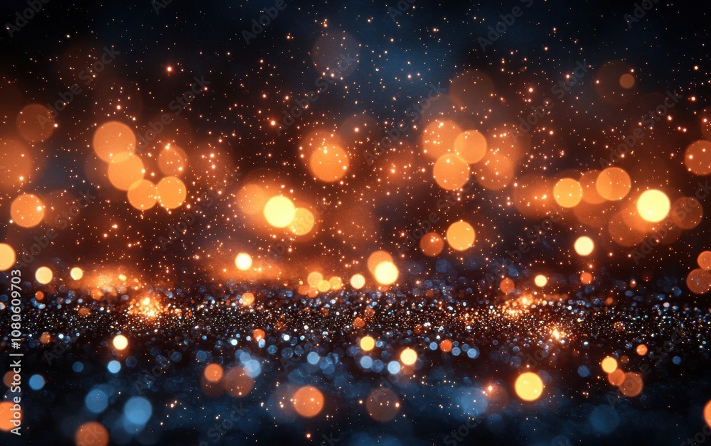 Poster a mesmerizing abstract background filled with shimmering lights and sparkling bokeh, creating a magi