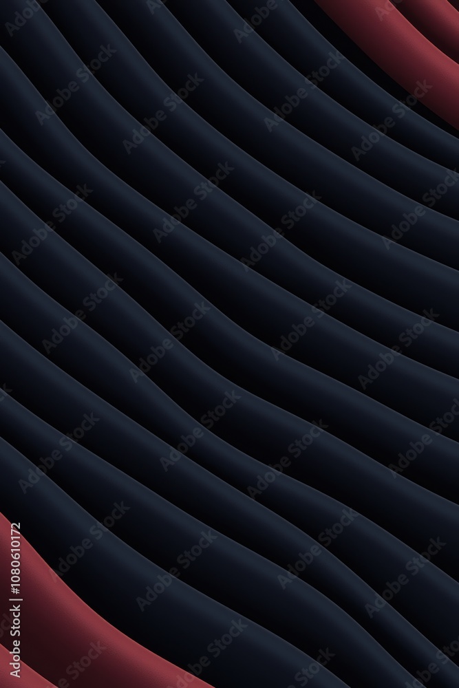Poster abstract wave pattern featuring dark tones with hints of red, creating a visually striking design su