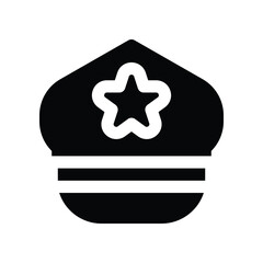 police cap icon. vector glyph icon for your website, mobile, presentation, and logo design.