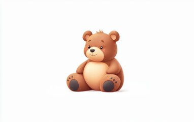 Fototapeta premium Cute and cuddly cartoon bear plush toy, perfect for children's room decor and baby shower gifts. Adorable design and soft colors.