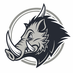 Boar Head Icon Vector Art Illustration