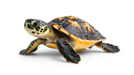 Obraz premium A sea turtle isolated on white background.