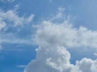 blue sky high shape outdoor group of white clouds background in summer abstract gradient light beauty background. beautiful bright cloud and calm fresh wind air