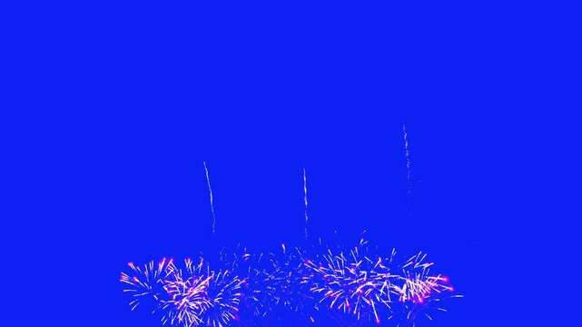 Spectacular abstract fireworks display at a festival celebrating New Year 2025 and Independence Day showcasing vibrant colors