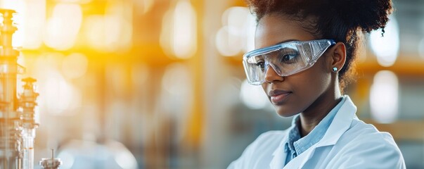 Environmental scientist conducting chemical tests laboratory research study toxicology analytical perspective environmental protection