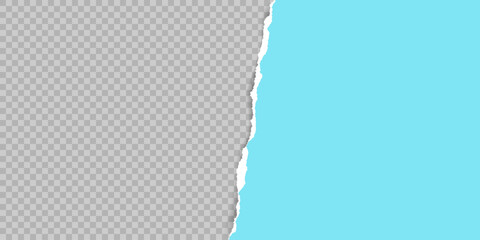 Blue Layered Ripped paper background. Realistic torn edge empty frame. Abstract Scraps backdrop. Simple Template for Banner Social media Poster Business Design. Vector illustration