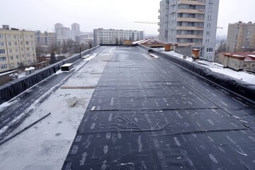 Laying and installation of roofing rolled waterproof