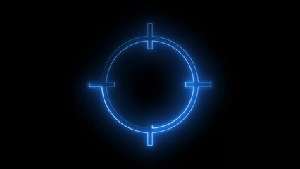 neon target destination icon illustration with neon line.