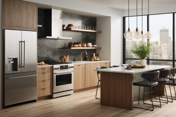Interior of a modern contemporary kitchen