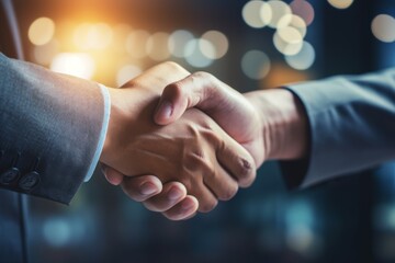 Diverse businessmen shaking hands on construction site