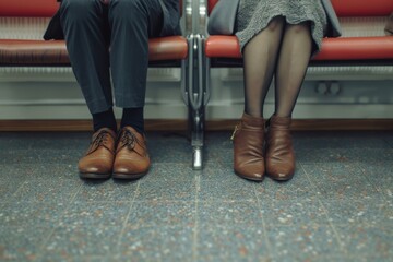 Close up business peoples legs waiting for a job interview