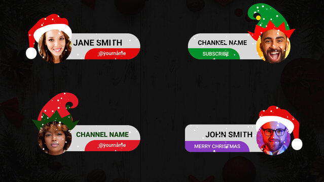 Christmas Lower Third With Santas and Elves Hat