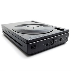 Fototapeta premium CD Player isolated on a white background, close up