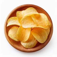 ポテトチップス（Potato chips on white background.）
