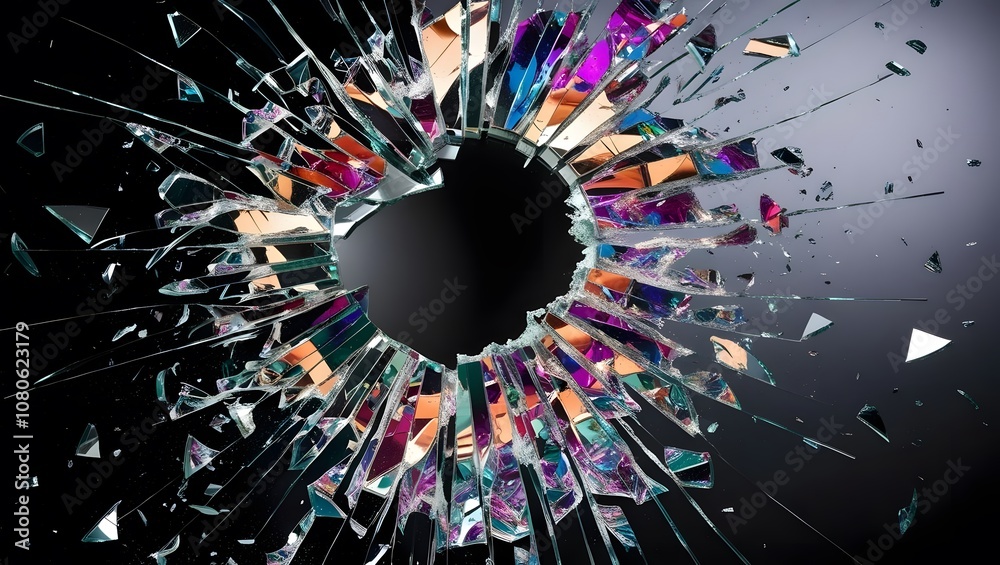 Poster shattering glass action artistic display abstract art modern environment close-up viewpoint visual i