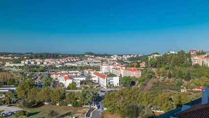 Obraz premium Beautiful cityscape view of Leiria town early morning, Portugal