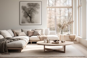 Interior of a Scandinavian design living room