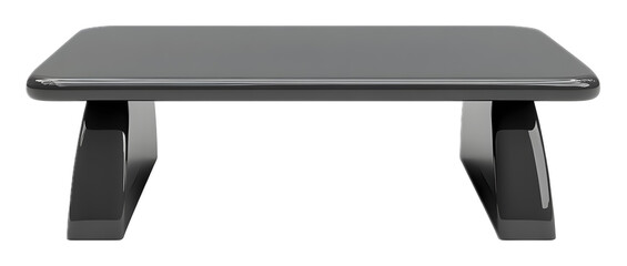 Plastic black table on a transparent background. isolated background.
