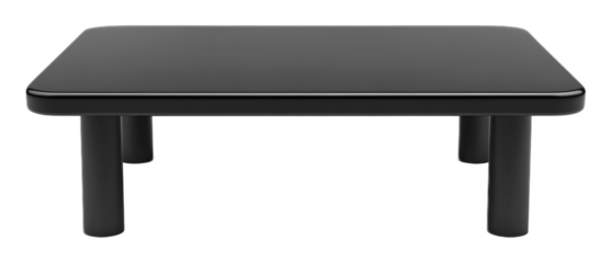 Plastic black table on a transparent background. isolated background.