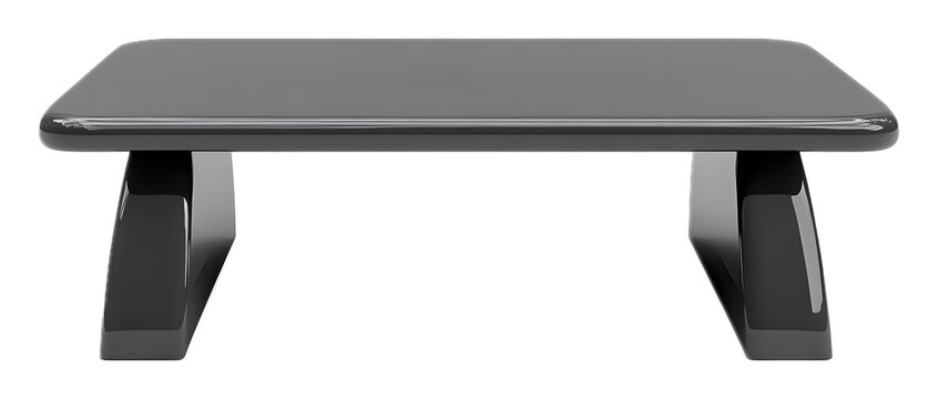 Plastic black table on a transparent background. isolated background.