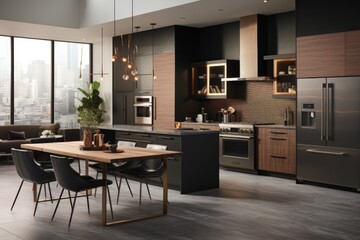 Interior of a modern contemporary kitchen