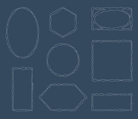 A set of simple design frames. Vector illustration.