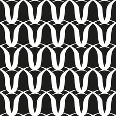 Black and white seamless pattern with arabesques  in a retro style. Vector illustration