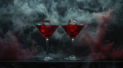 The Elegant Red Cocktail Glasses.