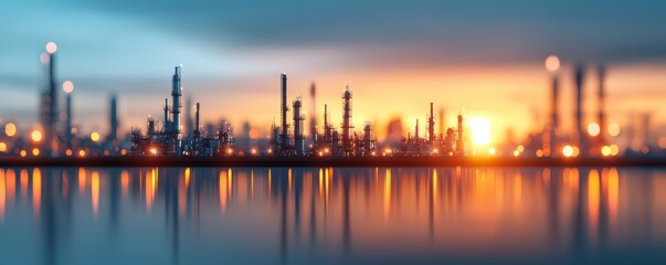 Fototapeta premium Industrial sunrise transformation modern economic zone landscape photography urban environment dynamic perspective economic growth