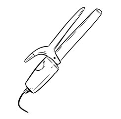 curling iron digital drawing illustration isolated