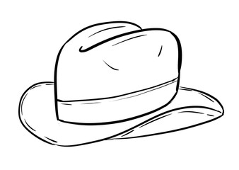 fedora digital drawing illustration isolated