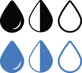 A drop of water. Water drops icon set. vector pack of water line icons Vector illustration 