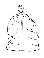 trash bag digital drawing illustration isolated