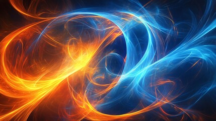 Fototapeta premium Abstract Blue and Orange Swirls Background