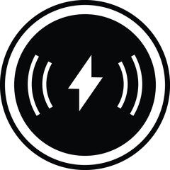 wireless charging lightning and waves. Electromagnetic charger icons. Wireless phone charger vector illustration