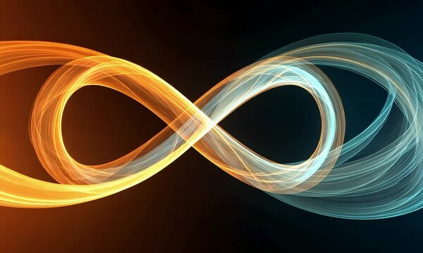 Beautiful concept of data wave function, fractal infinity symbol torus loops