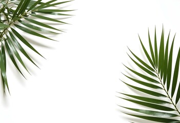 Tropical leaves natural shadow overlay on white texture background, for overlay on product presentation, backdrop and mockup, summer seasonal concept