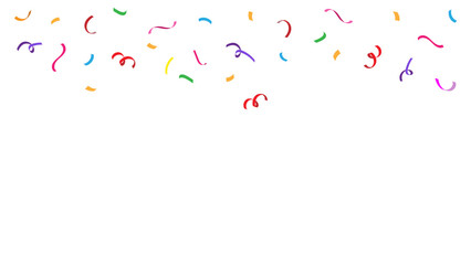 Colorful confetti pieces falling isolated on transparent background. Festive background.