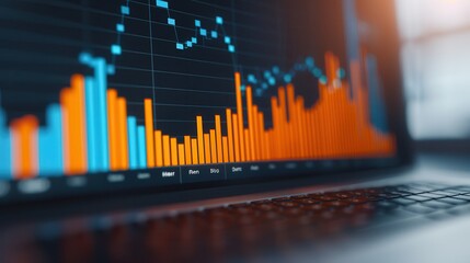 Cryptocurrency can be a hedge against inflation.A vibrant data visualization showcasing bar and line charts on a laptop screen, demonstrating analytics trends and insights.