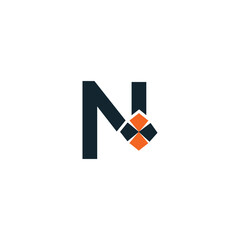 Abstract N letter modern initial logo design
