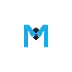 Abstract M letter modern initial logo design