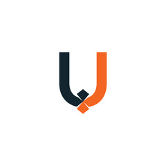 Abstract U letter modern initial  logo design
