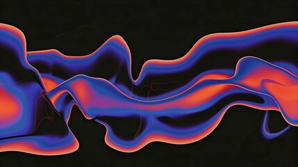 Abstract multicolored waves on black background