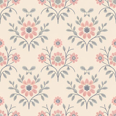 muted pastel ditsy floral background 